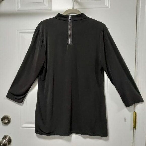 Ellen Tracy V-Neck Tunic with3/4 Sleeves Choker Accent L - Picture 6 of 14